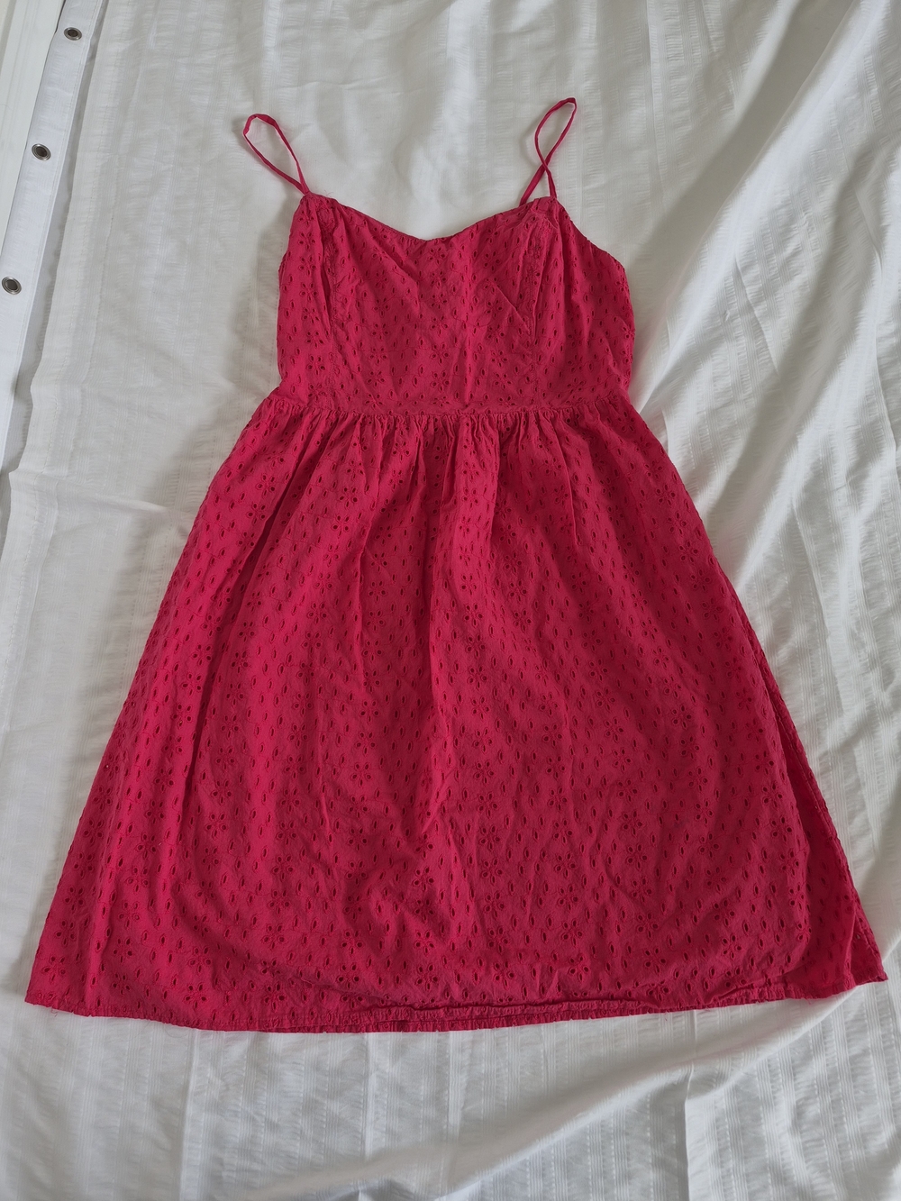 Old Navy Hot Pink Eyelet Cami Mini Dress Size S
